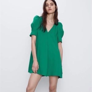 NWT Puff Sleeve S Zara Mini Dress